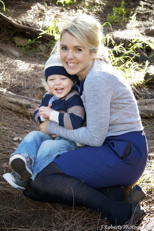 Mother and son giggling - family portrait photography sydney